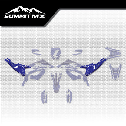 Yamaha Inspired RFN Warrior Pro SX-E15 Side Number Plate Decals placement on the full kit