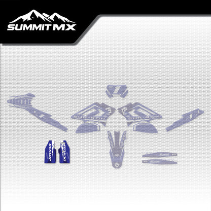 Yamaha Inspired Storm Bee Fork Guard Decals placement on the full kit