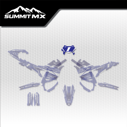 Yamaha Inspired Ultra Bee Number Plate Decal shown in place on the full kit layout