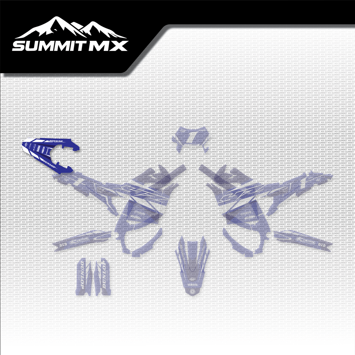 Yamaha Inspired Ultra Bee Rear Fender Decal shown in place on the full kit layout